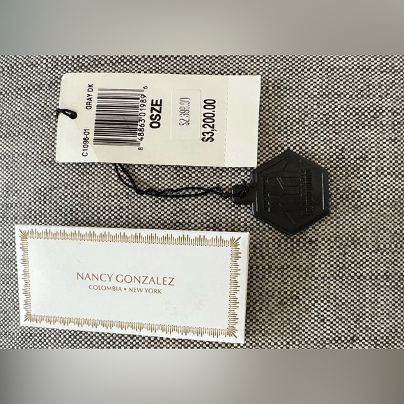 Nancy Gonzalez Authentic NEW REAL Crocodile Backpack, medium, dark gray - Picture 7 of 11